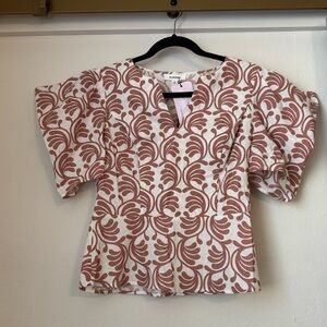 NWT Rubienn Pink & White “Dress Me Up Top”- Small